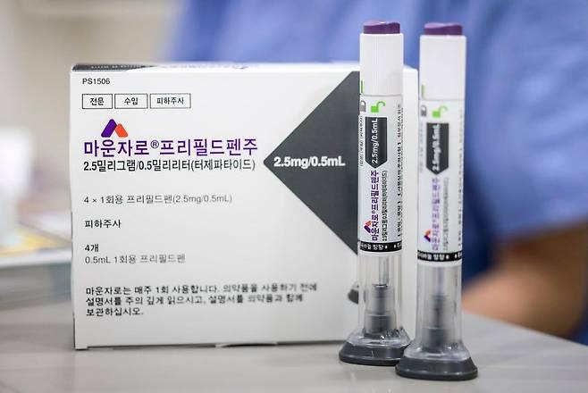 비만치료제 마운자로가 지난해 8월 20일 서울의 한 의원에 놓여 있다. 뉴시스