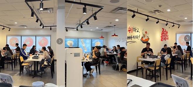 꼬꼬네 펠리세이드파크점 내부. /사진=염현석 특파원