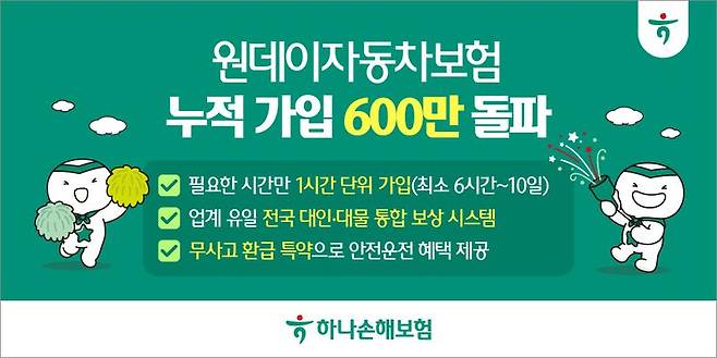 6시간 단위 가입 통했다…하나손보 원데이보험 '흥행'.하나손보 제공