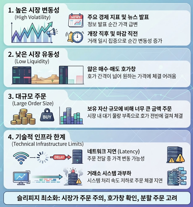 슬리피지가 일어나는 사례. 제미나이 생성 이미지