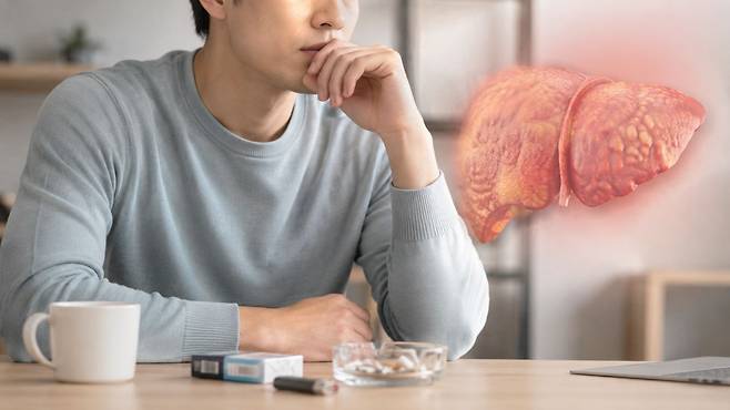 흡연하는 20~30대는 비흡연자보다 지방간 고위험군에 속할 위험이 높다는 연구가 발표됐다|출처: ChatGPT 생성
