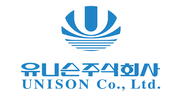 유니슨이 2025년 상용화 목표로 개발 중인 10MW 해상풍력터빈과 관련해, 23일 보도에 언급된 유니슨 주식회사의 로고가 파란색으로 표시되어 있다.