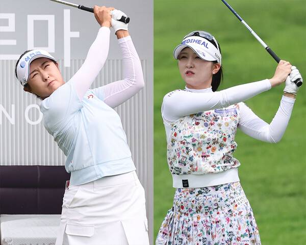 2026년 한국여자프로골프(KLPGA) 투어 오로라월드 챔피언십에 출전한 김민주, 이예원 프로가 2라운드에서 경기하는 모습이다. 사진제공=KLPGA (사진을 무단으로 사용하지 마십시오.)