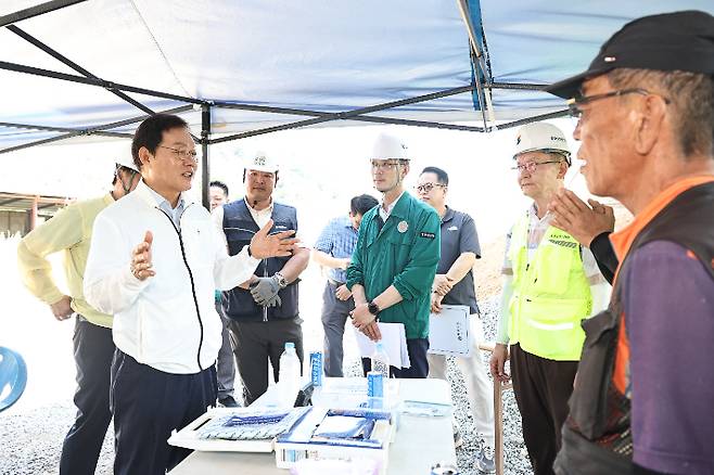 박완수 경남지사 국지도 30호선 도로 건설 현장 점검. 경남도청 제공