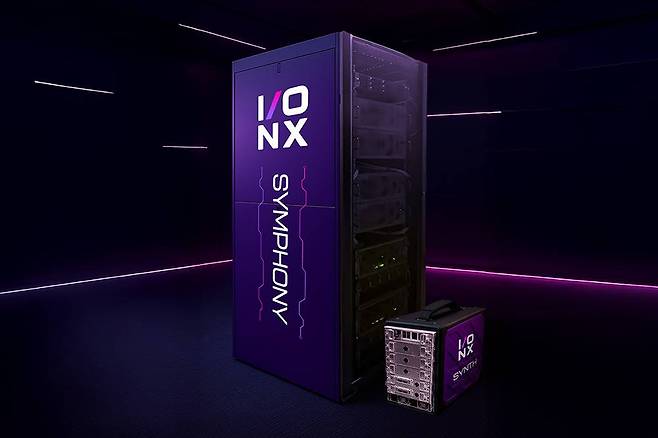 I/ONX의 심포니 식스티포 이기종 컴퓨팅 서버와 여행가방 크기의 서버 신스 / 출처=I/ONX