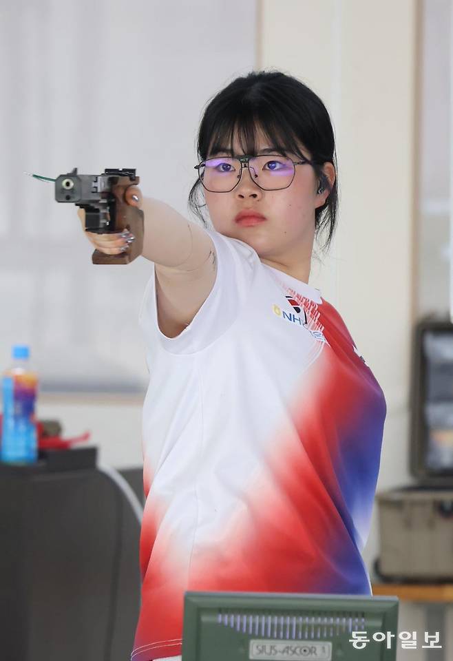 반효진과 함께 파리 올림픽 정상에 오른 권총 종목의 오예진도 아시안게임에서 동반 금메달을 노린다. 진천=변영욱 기자 cut@donga.com