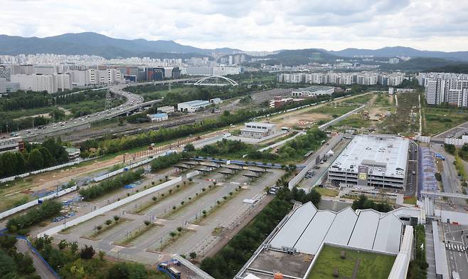 공공주택지구 후보지로 거론되는 서울 강남구 수서차량기지 일대 모습. 연합뉴스
