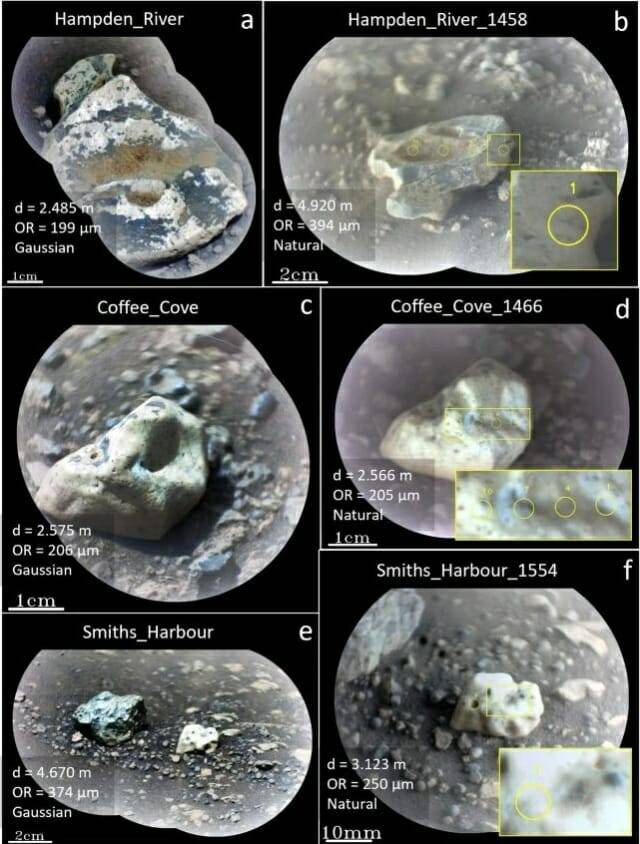 커런덤은 서로 다른 세 개의 암석에서 발견됐다. (출처=Ollila et al., Geophys. Res. Lett. , 2026)