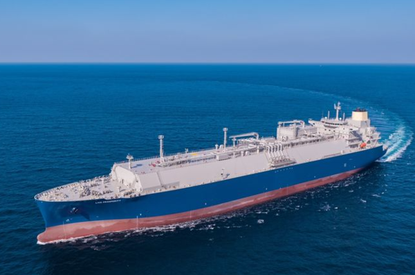 HD현대중공업이 건조한 17만4000㎥급 액화천연가스(LNG) 운반선의 시운전 모습. HD한국조선해양