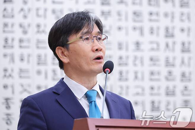 오동운 공수처장이 21일 서울 여의도 국회에서 열린 법제사법위원회 전체회의에서 업무 보고를 하고 있다. 2026.8.21 ⓒ 뉴스1 신웅수 기자