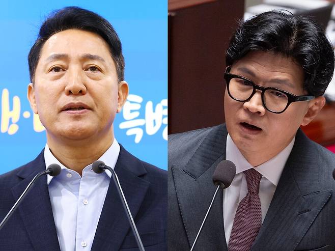 오세훈 서울시장(왼쪽), 한동훈 무소속 의원ⓒ연합뉴스
