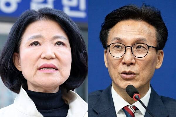 이진숙 국민의힘 의원(왼쪽)·김민석 더불어민주당 대표. photo 뉴스1