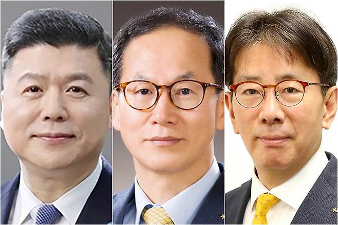 KB금융 회장 후보가 권광석 전 우리은행장(왼쪽부터), 양종희 KB금융 현 회장, 이재근 KB금융 부문장 등 3인으로 압축됐다. ⓒ연합뉴스