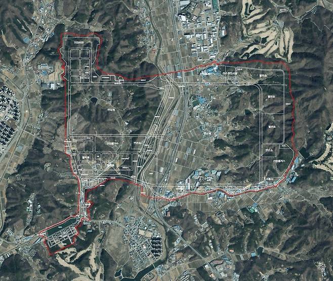 용인산단 부지 항공사진. LH 제공.