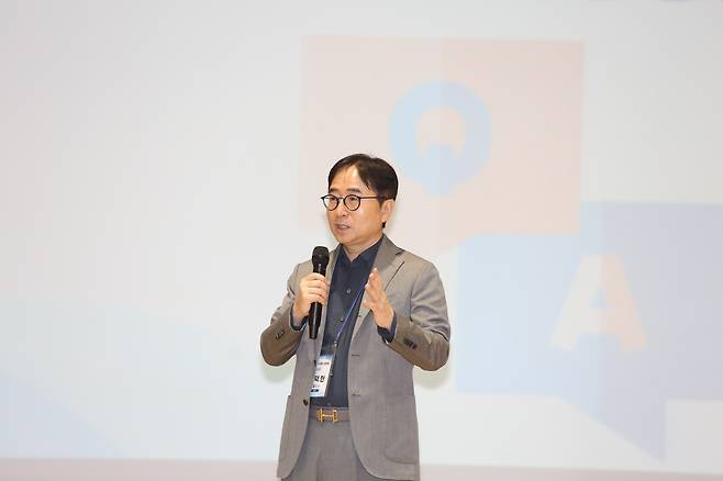 장덕현 삼성전기 사장이 2일 2026년 협력사 현장방문 소통포럼에서 발언하고 있다. (사진=삼성전기)