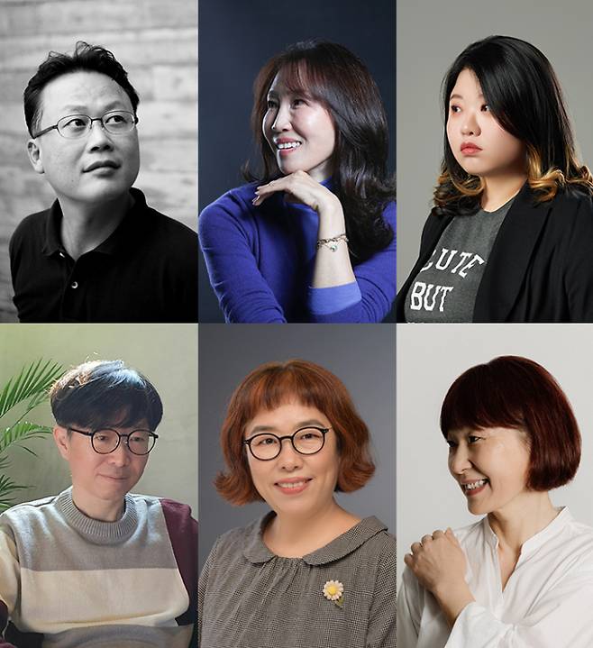 메데진 도서문화축제에 참가하는 (시계방향) 김언수·정유정·박서련·은희경·이금이·이재훈 작가. 한국문학번역원 제공
