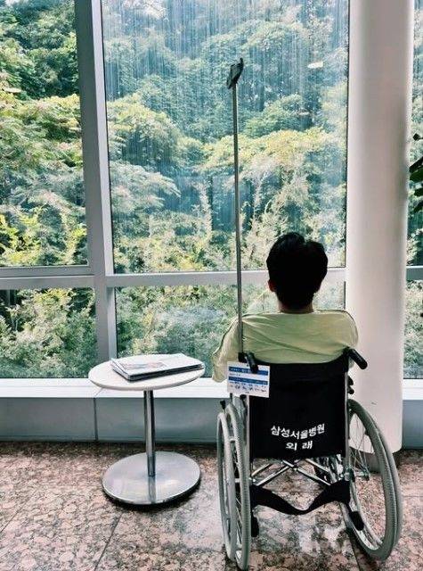 박재홍 아나운서가 공개한 입원 모습. 사진 ㅣ박재홍 SNS
