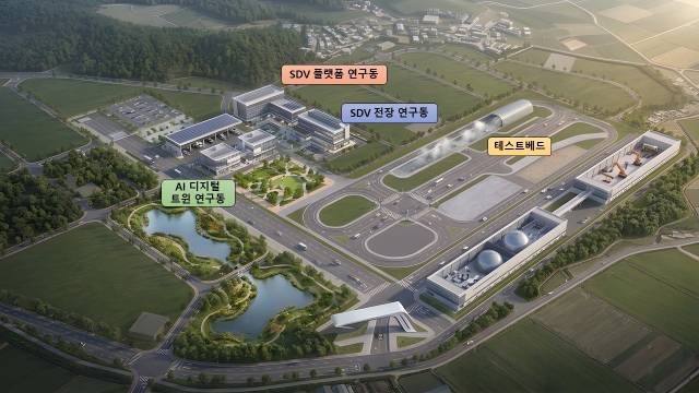 AI 자율주행차 실증 단지 조감도. 아산시 제공