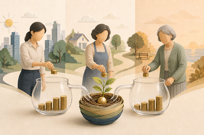 목돈 마련을 위한 가장 확실한 수단이 바로 연금저축계좌와 IRP다. 20대 후반이든, 소득 없는 50대 전업주부든, 막 은퇴한 61세든, 안 할 이유가 없다. /챗GPT