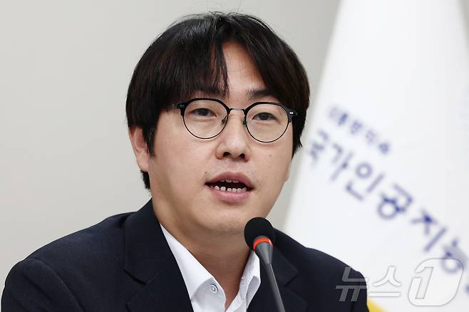 하정우 국가인공지능전략위원회 신임 상근부위원장이 8월 31일 서울 중구 국가인공지능전략위원회에서 열린 취임 인사 및 기자간담회에서 소회를 밝히고 있다. 2026.8.31 ⓒ 뉴스1 김민지 기자