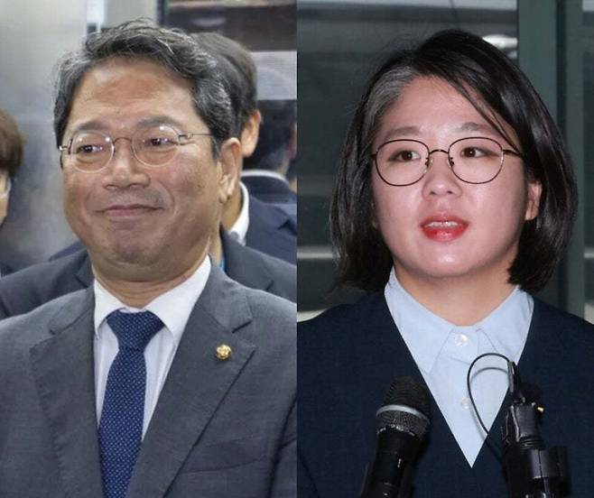 김승원 법무부 장관 후보자(왼쪽), 용혜인 성평등가족부 장관 후보자(오른쪽). 연합뉴스, 김혜윤 기자 unique@hani.co.kr