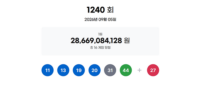동행복권 홈페이지 화면 캡처.