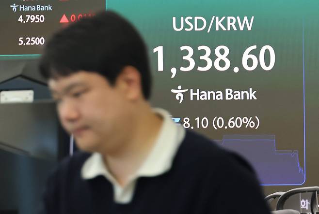 8일 오전 서울 중구 하나은행 본점에서 직원이 증시와 환율을 살피고 있다. (사진= 연합뉴스)