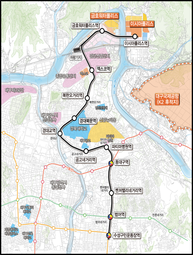 대구 도시철도 4호선 건설사업 노선도. /대구시 제공