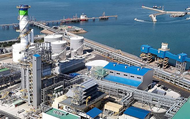 ▲충남 서산시 대산읍에 있는 HD현대이앤에프의 액화천연가스(LNG) 열병합발전소 전경. 사진=HD현대