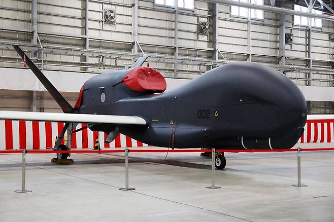 일본 항공자위대의 대형 무인정찰기 글로벌호크(RQ-4B). 연합뉴스
