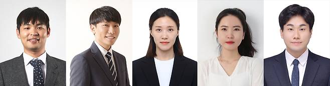 문현곤(오른쪽부터)·위성일·박민경·박새롬·나형호 울산과학기술원(UNIST) 교수. 사진 제공=UNIST