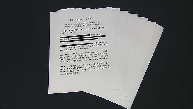 청와대에 전달된 탄원서 중 한 부. 신원 보호를 위해 일부 가린 채 촬영했다.