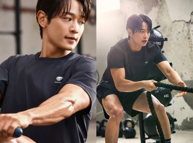 다이나핏 전속 모델 샤이니 민호가 하이록스 콘셉트로 진행된 2026년 SS 시즌 화보에서 포즈를 취하고 있다. /사진=다이나핏