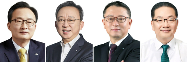 ▲(왼쪽부터) 이환주 KB국민은행장, 정상혁 신한은행장, 정진완 우리은행장, 이호성 하나은행장.