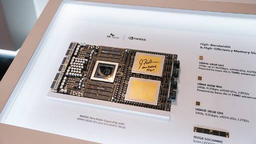SK하이닉스의 HBM4 36GB 12단과 96GB SOCAMM2가 탑재된 엔비디아(NVIDIA)의 슈퍼칩 '베라 루빈(Vera Rubin)'. / SK하이닉스