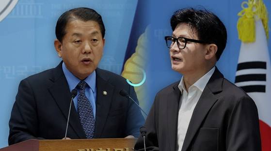 김병주 더불어민주당 의원(왼쪽)과 한동훈 무소속 의원. 〈사진=JTBC 자료화면 캡처〉