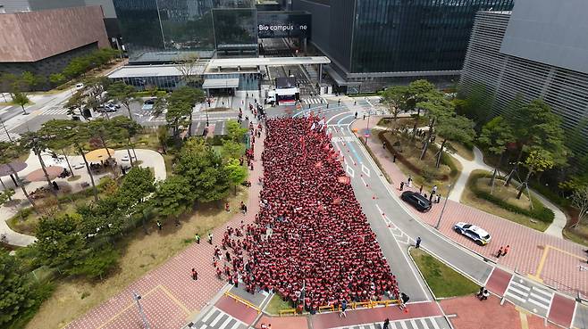 삼성바이오로직스 노조가 정부 중재에도 가이드라인을 부정하면서 노사 갈등이 원점으로 회귀하는 모양새다. (사진=삼성바이오로직스 노조)