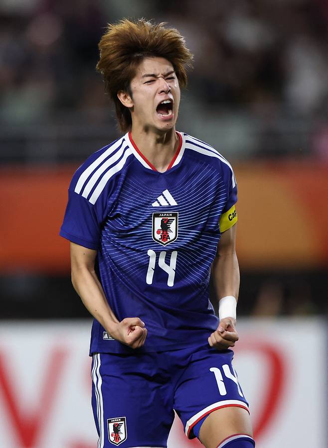 Asian Games - Aichi-Nagoya 2026 - Football Men Semi-Finals - Japan v Uzbekistan - Nagai Stadium, Osaka, Japan - September 30, 2026 Japan's Yuto Ozeki celebrates scoring a penalty during the penalty shootout REUTERS/Andrew Boyers
<저작권자(c) 연합뉴스, 무단 전재-재배포, AI 학습 및 활용 금지>
