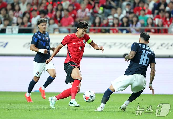 축구대표팀 손흥민. ⓒ 뉴스1 김성진 기자