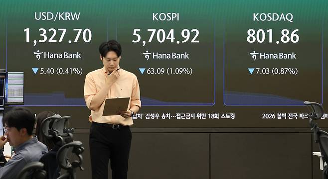 하나은행 딜링룸.(사진=연합뉴스)