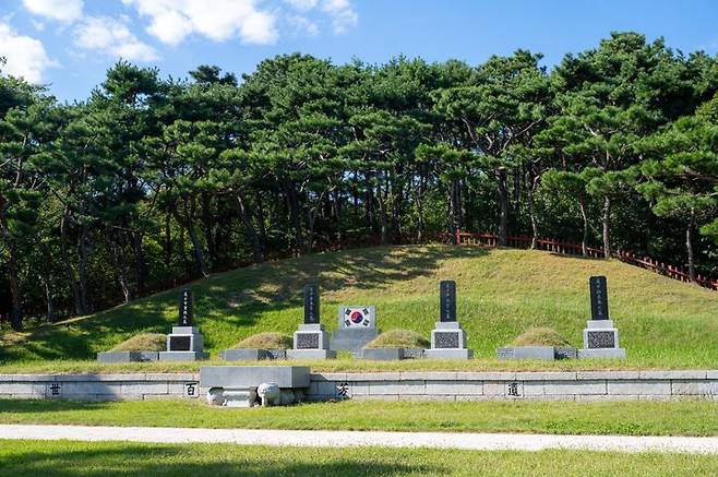 서울 용산구 ‘효창공원’ 내 ‘삼의사 묘역’. 안중근 의사의 가묘도 자리한다. (사진=서울관광재단) *재판매 및 DB 금지