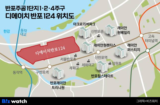 디에이치 반포 124 위치도./그래픽=비즈워치
